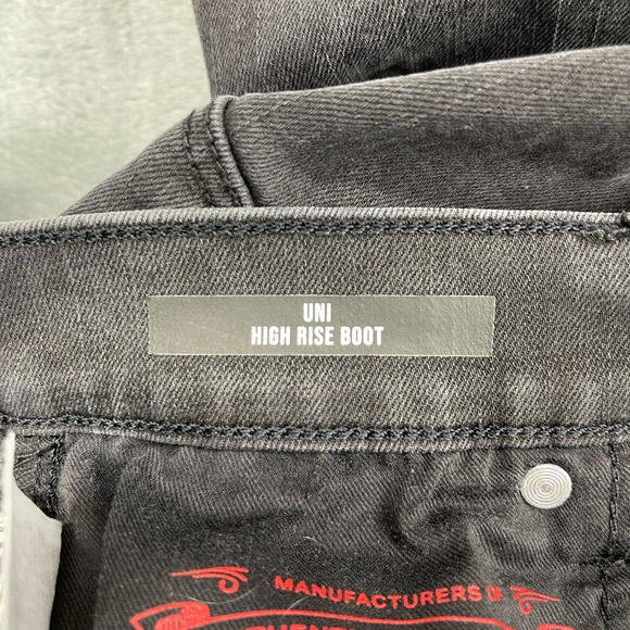 Lucky Brand High Rise Boot Jeans Women's Size 3 27-29 Black Distressed Wash - Picture 5 of 10